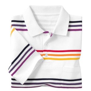 Blancheporte Pruhované polo tričko s krátkymi rukávmi biela prúžky 87/96 (M)