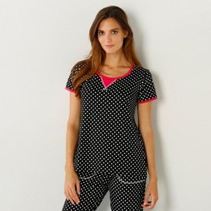 Blancheporte Pyžamové tričko s potlačou a krátkymi rukávmi potlač bodky 42/44
