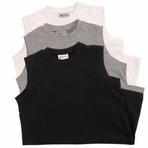 Blancheporte Tričko bez rukávov, sada 3ks biela+sivá melír+čierna 107/116 (XL)