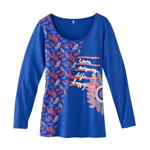 Blancheporte Pyžamové tričko s dlhými rukávmi modrá 34/36