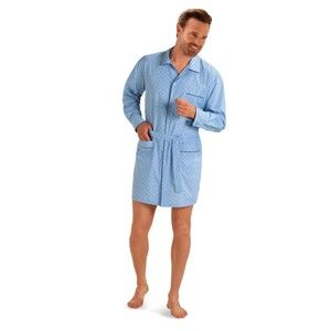 Blancheporte Predĺžený pyžamový kabátik s potlačou modrá 127/136 (3XL)