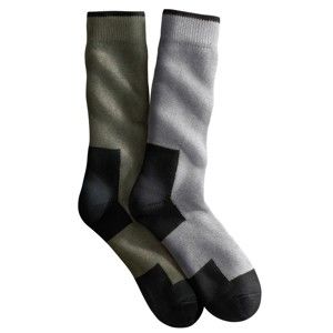 Blancheporte Pracovné ponožky, sada 2 páry khaki+sv.sivá 43/46
