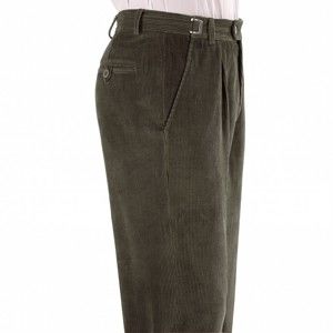 Blancheporte Menčestrové nohavice, 2x1 záhyb zelená 50