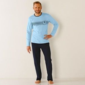 Blancheporte Pyžamo s nohavicami, bavlnený džersej modrá/nám.modrá 78/86 (S)