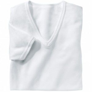 Blancheporte Spodné tričko s výstrihom do "V", sada 3 ks biela 101/108 (XL)
