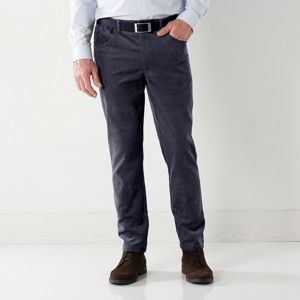 Blancheporte Velúrové nohavice, džínsový strih modrosivá 46