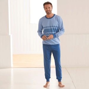 Blancheporte Pruhované pyžamo s nohavicami modrá 78/86 (S)