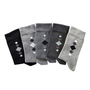 Blancheporte Ponožky s farebným motívom, sada 5 párov sivý melír farby 39/42