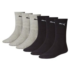 Blancheporte Športové ponožky Puma čierne + sivé, sada 6 párov 3x čierna + 3x sivá 39/42