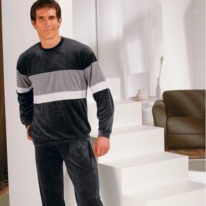 Blancheporte Velúrové pyžamo sivá 87/96 (M)