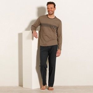 Blancheporte Pyžamo s nohavicami, bavlnený džersej čokoládová/čierna 87/96 (M)