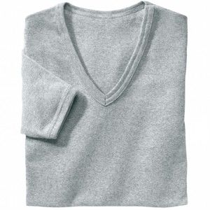 Blancheporte Spodné tričko s výstrihom do "V", sada 3 ks sivý melír 125/132 (4XL)