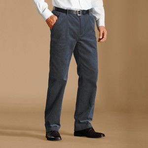 Blancheporte Velúrové nohavice, klasický strih modrosivá 50