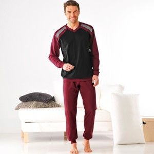 Blancheporte Pyžamo s dlhými nohavicami, sada 2 ks bordo+sivá 107/116 (XL)