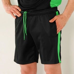 Blancheporte Športové šortky z česaného mikrovlákna zelená/čierna 52/54