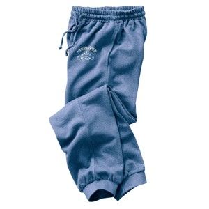 Blancheporte Meltonové športové nohavice modrý melír 72/74