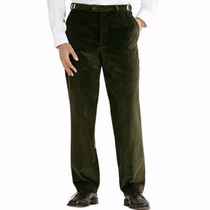 Blancheporte Menčestrové nohavice, nastaviteľný pás zelená 54