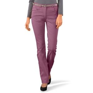 Blancheporte Strečové rovné nohavice purpurová 52
