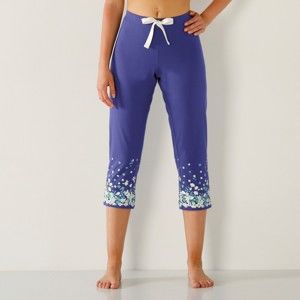 Blancheporte 3/4 pyžam. nohavice,kvetovaná potlač na spod. okraji nohavíc indigo 54