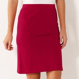 Blancheporte Rovná jednofarebná sukňa čerešňová 50
