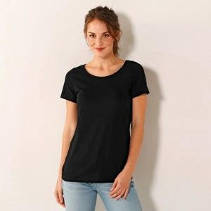 Blancheporte Jednofarebné tričko s okrúhlym výstrihom čierna 34/36