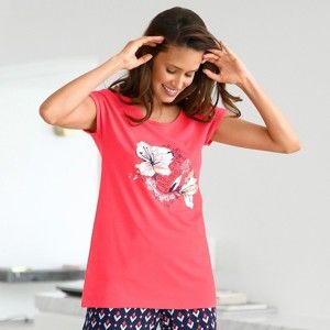 Blancheporte Pyžamové tričko s krátkymi rukávmi koralová 54