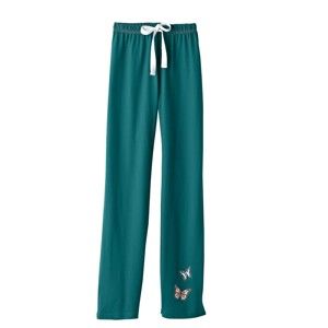 Blancheporte Pyžamové nohavice so stredovou potlačou, bavlna smaragdová 42/44
