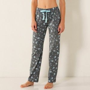 Blancheporte Pyžamové nohavice s potlačou, bavlna sivá 50