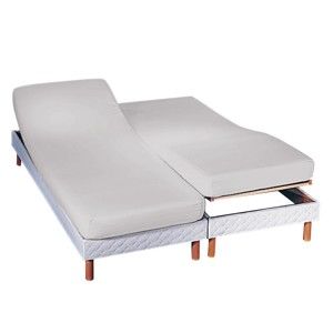 Blancheporte Napínacia jednofarebná plachta na polohovacie postele s hĺbkou rohov 26 cm perlovosivá napínacie plachta 160x200cm