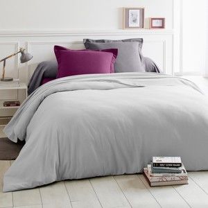 Blancheporte Jednofarebná flanelová posteľná bielizeň zn. Colombine svetle sivá klasická plachta 180x290cm