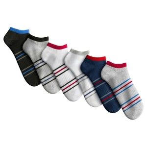 Blancheporte Členkové ponožky s prúžkami, súprava 6 párov biela/sivá/čierna 47/50
