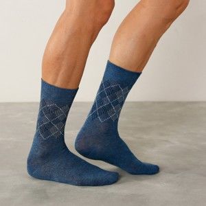 Blancheporte Ponožky s motívom "intarsie", sada 3 párov súpr. modrá 47/50