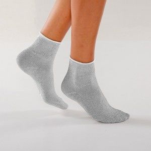 Blancheporte Ponožky sa trblietavým vláknom Lurex, súprava 2 párov ružová+sivá 35/38