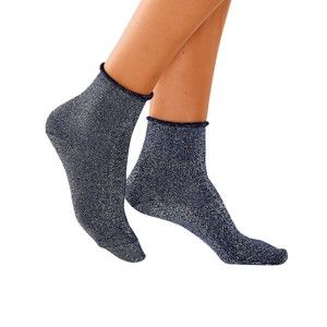 Blancheporte Ponožky sa trblietavým vláknom Lurex, súprava 2 párov sivá+modrá 39/42