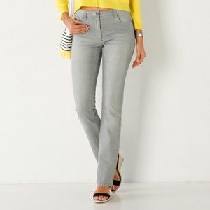 Blancheporte Rovné džínsy s push-up efektom, pre vyššiu postavu sivá 40