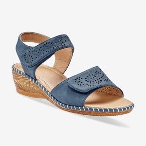 Blancheporte Perforované sandále námornická modrá 41