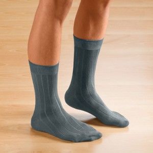 Blancheporte Ponožky so širokým lemom, sada 2 páry čierna+tm.sivá 43/46