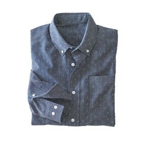 Blancheporte Jednofarebná košeľa s dlhými rukávmi námornická modrá 51/52