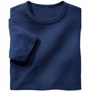 Blancheporte Spodné tričko s okrúhlym výstrihom, sada 3 ks námornická modrá 133/140 (5XL)