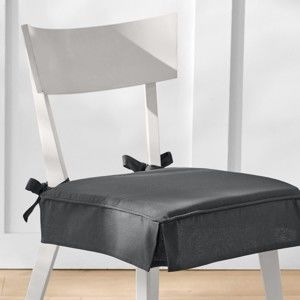 Blancheporte Sedáky na stoličky, s volánikmi, 2 ks sivá antracitová 40x40cm