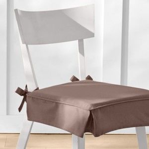 Blancheporte Sedáky na stoličky, s volánikmi, 2 ks hnedosivá 40x40cm