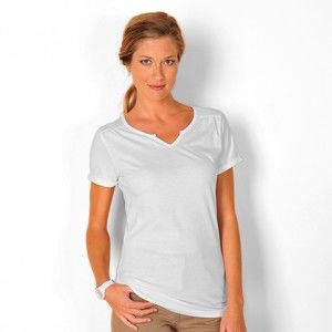 Blancheporte Jednofarebné tričko s tuniským výstrihom biela 52