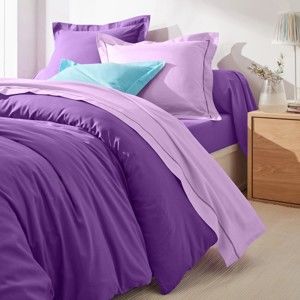 Blancheporte Jednofarebná posteľná bielizeň, polybavlna purpurová obliečka na prikrývku 200x200c