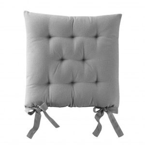 Blancheporte Súprava 2 jednofarebných sedákov na stoličku zn. Colombine perlovosivá 40x40x7cm