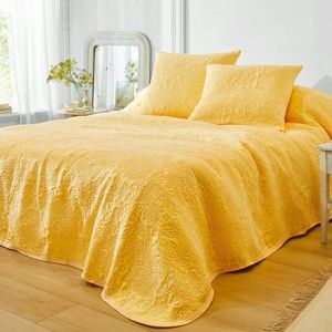 Blancheporte Prikrývka na posteľ Melisa žltá obliečka na vank. 65x65cm