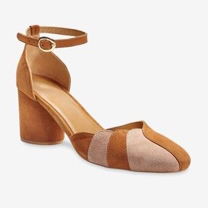 Blancheporte Dvojfarebné kožené sandále béžová/ružová 37
