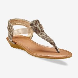 Blancheporte Žabková sandále, leopardí vzor béžová/hnedá 37