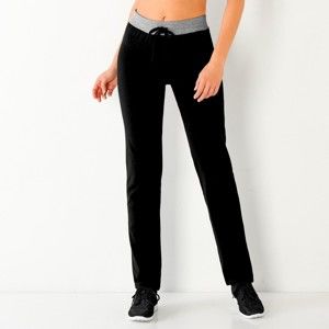 Blancheporte Úpletové nohavice čierna/sivý melír 52