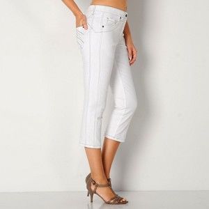 Blancheporte 3/4 džínsové nohavice biela 42