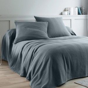 Blancheporte Prikrývka na posteľ sivá antracitová obliečka na vank. 65x65cm